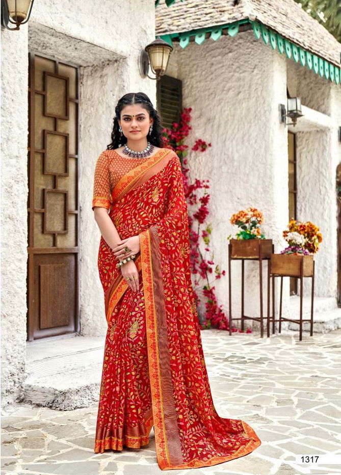 Laxminam Manjari New Festive Wear Designer Chiffon Brasso Saree Collection